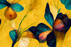 WildOrkid_colourful_flowers_vines_a_butteflies_on_a_yellow_back_ae20aac5-96bf-4d35-95ce-0e76c8377ec7