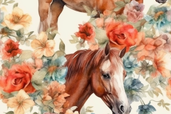 DEXTER_beautiful_detailed_hand_painted_watercolor_horses_and_fl_6600ba98-96cb-49ec-804f-97fc7996cab1
