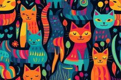 LMick356_Seamless_pattern_cats_vibrant_colors_3536528d-07bb-4b74-ae87-9f27a1e5148e