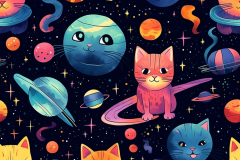 jennibear444_watercolor_style_vibrant_colors_cats_in_space_b02c843d-3259-4b7f-aaa0-c2adaab5aed8