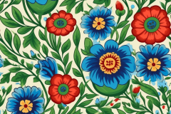 SnackyChunk_bohemian_folk_art_design_blue_and_green_poppy_flowe_f6036fe6-fe84-4bb4-a9b9-6c7b98130e84