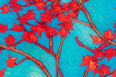 FloMan_teal_textured_backdrop_with_red_flowers_leaves_branches__4fa6d2a6-2a92-4079-97f6-994956ea32a1