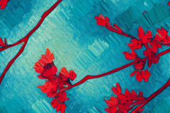 FloMan_teal_textured_backdrop_with_red_flowers_leaves_branches__a230669a-c58c-4947-a89e-86420fb403f0