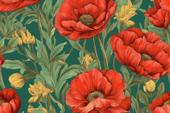 Polaris22_vintage_botanical_painting_of_red_poppies_and_emerald_86168299-a996-4e0e-889b-84d91e870dc8