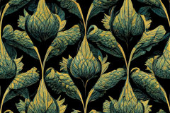 Rebelicious_Leafy_Botanical_repeating_pattern_in_the_style_of_W_4f88718e-573f-4867-8145-9c84a38542f4