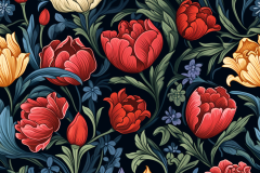 ronin979_Tulip_pattern_in_the_style_of_william_morris_d878b76a-d463-4e78-ba4f-612ded35e061